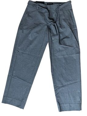 Banana Republic NWT Gray Pinstripe Avery Slacks Pants Removable Toe Belt 6